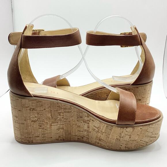 M. Gemi Cognac Tanned Leather Cork Platform Sandal 39 8.5 US - Picture 6 of 11